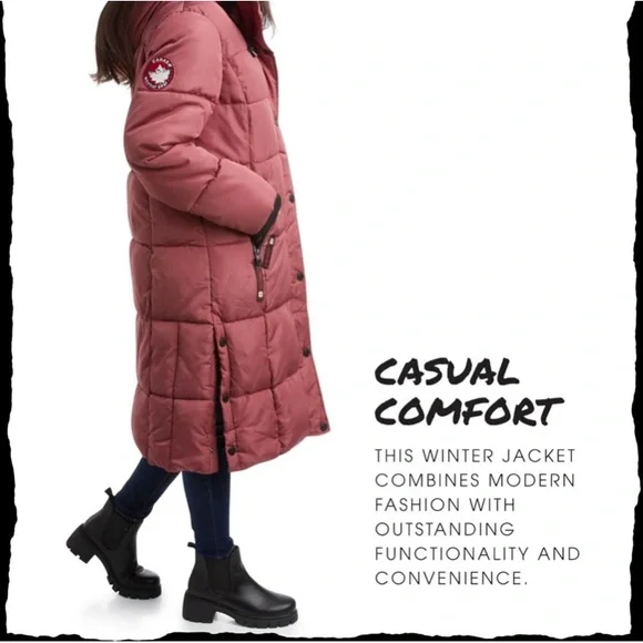 CANADA WEATHER GEAR Winter Coat – Full Length Quilted Puffer Parka - Picture 5 of 12